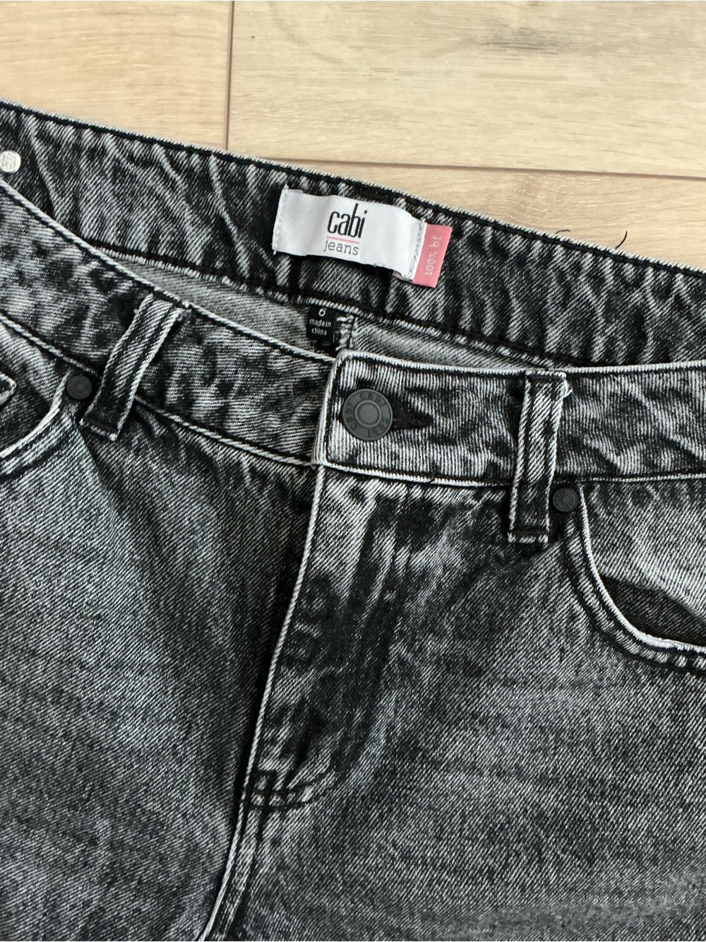 CAbi Black Washed Straight-Leg Jeans - Picture 3 of 6